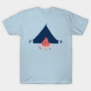 Camping, Blue T-Shirt